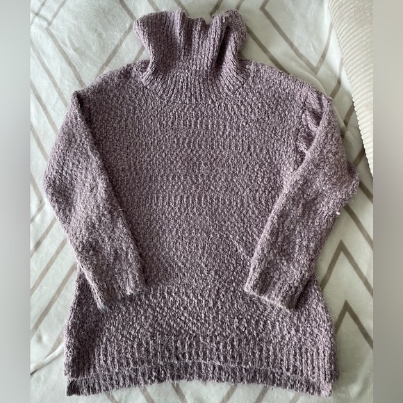 Loved, Reaction by Kenneth Cole Lilac Purple Chunky Turtleneck Cowl Sweater sz S - Picture 1 of 7